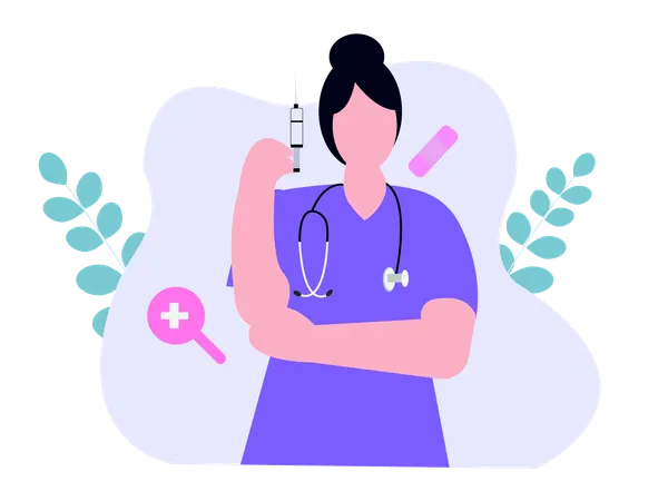 Arzt zeigt medizinische Leistungen  Illustration
