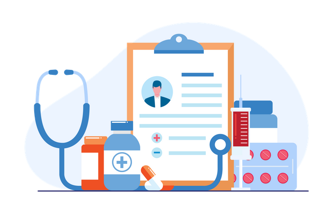Arztbericht und Medizin  Illustration