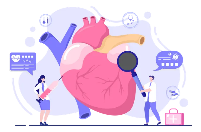 Arzt diagnostiziert Herzkrankheit  Illustration