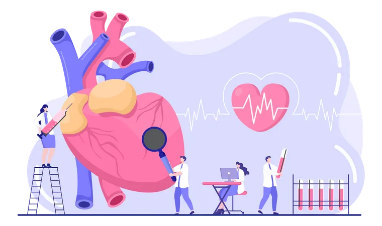 Arzt diagnostiziert Herzkrankheit  Illustration