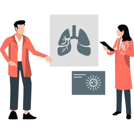 Ärzte analysieren menschliche Niere  Illustration