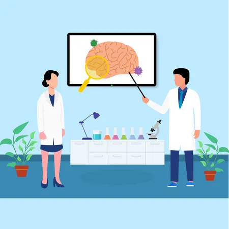 Ärzte analysieren Hirntumore  Illustration