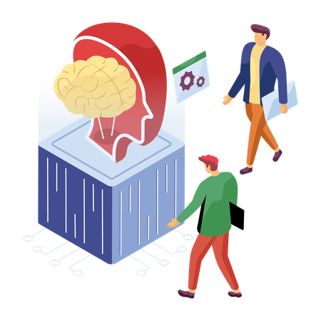 Ärzte experimentieren am menschlichen Gehirn  Illustration