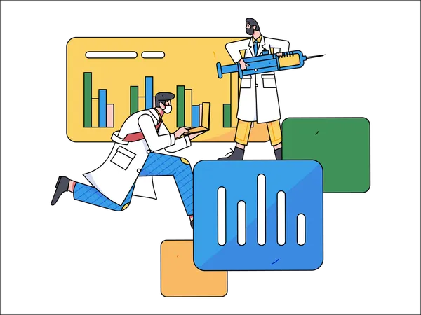 Ärzte führen medizinische Analysen durch  Illustration