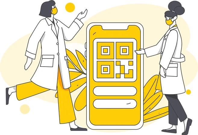 Ärzte nutzen Scanner für Corona-Behandlungsrechnungen  Illustration