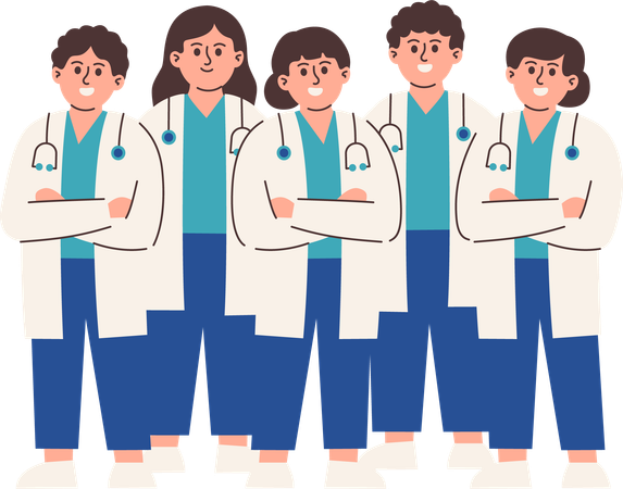 Ärzte stehen zusammen  Illustration