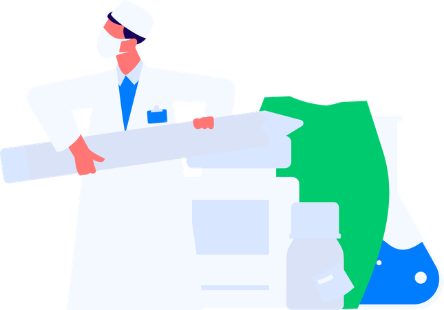 Ärztin bei Online-Konsultation  Illustration