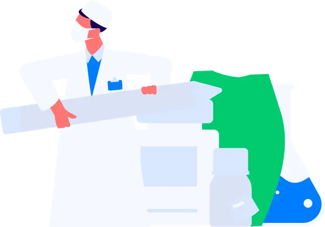 Ärztin bei Online-Konsultation  Illustration