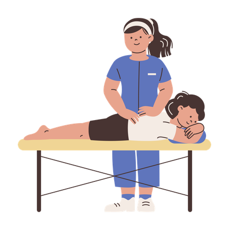 Ärztin gibt medizinische Massage  Illustration