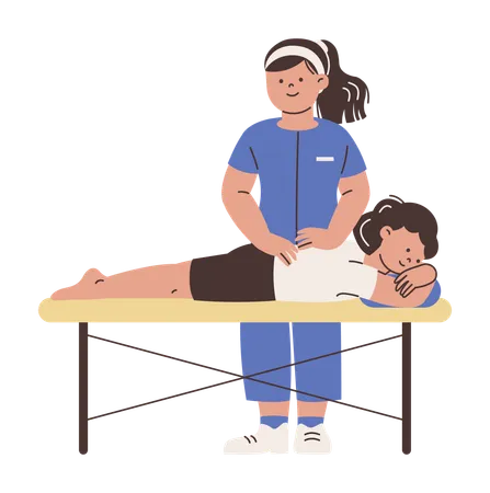 Ärztin gibt medizinische Massage  Illustration