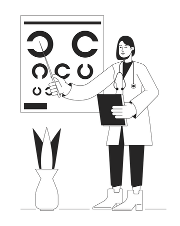 Ärztin in der Klinik für Augenheilkunde  Illustration