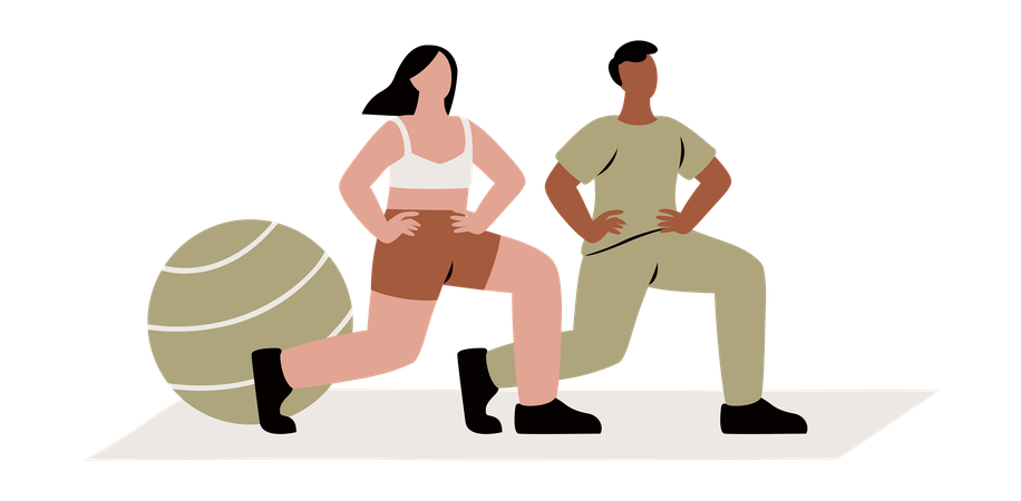As pessoas estão se exercitando para se manterem saudáveis  Ilustração