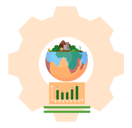 Ascending graph of human performance indicators  Illustration