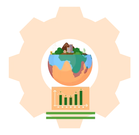 Ascending graph of human performance indicators  Illustration