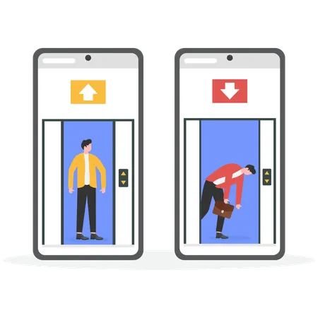 Ascensão e queda da carreira empresarial  Ilustração
