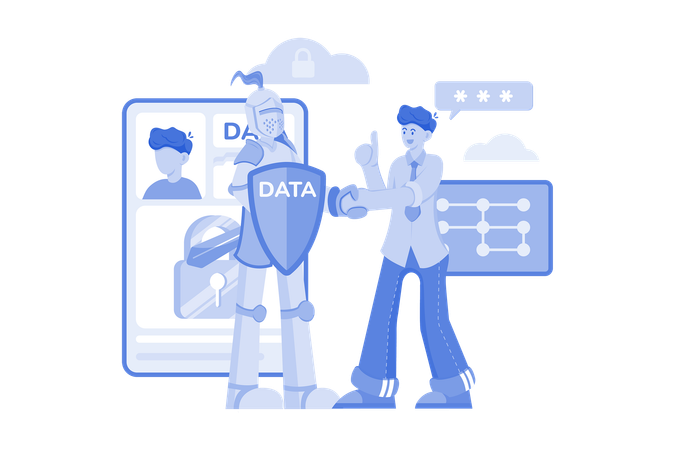 Asegurar datos personales  Ilustración