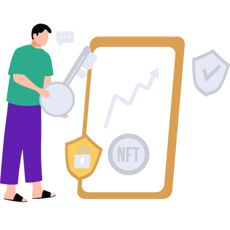 Asegurar monedas de criptomonedas  Ilustración