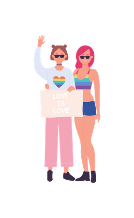 Asexual Couple  Illustration