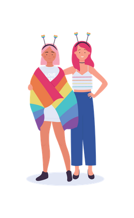 Asexual Couple  Illustration