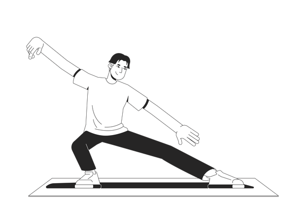 Asian man practicing tai chi for flexibility  Illustration