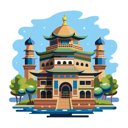 Asian Mosque  Illustration