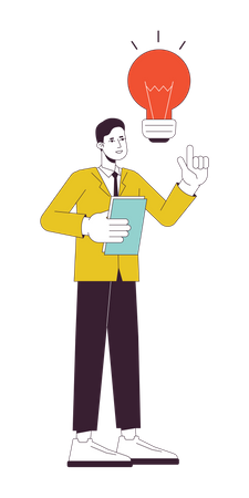 Asian office worker eureka idea  Illustration