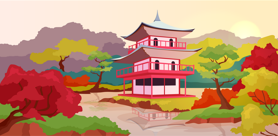 Asian pagoda  Illustration