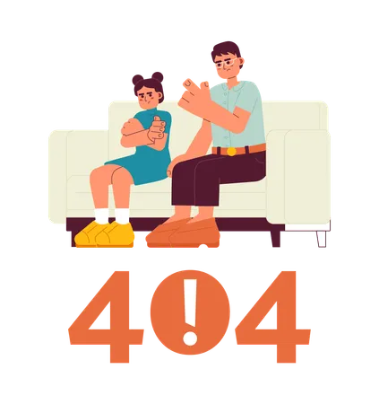 Asian Parent Scolding Child Error 404 Flash Message Angry Father Disciplining Daughter Empty State Ui Design Page Not Found Popup Cartoon Image Vector Flat Illustration Concept On White Background Illustration
