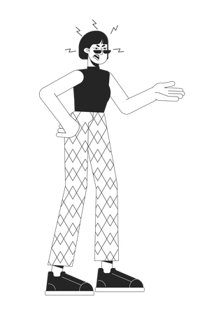 Asian woman complaining  Illustration