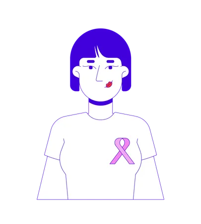 Asian woman promoting breast cancer awareness  Illustration