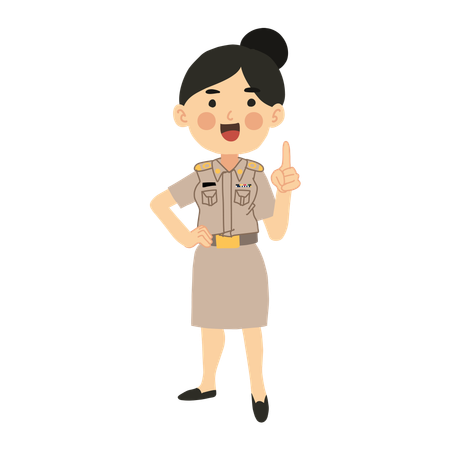 Asian Woman Teacher Giving Advice  Illustration