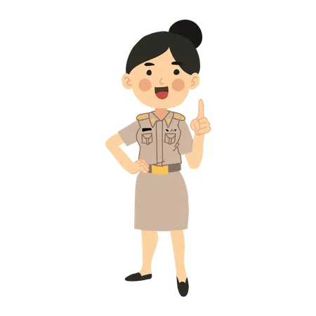 Asian Woman Teacher Giving Advice  Illustration