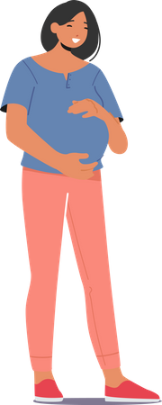 Asiatische schwangere Frau  Illustration