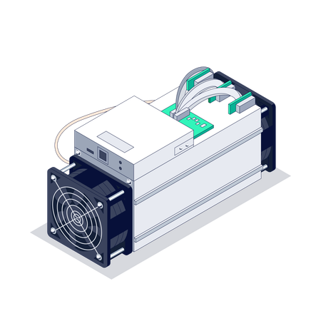 ASIC Bitcoin Miner  Illustration