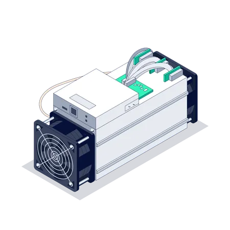 ASIC Bitcoin Miner  Illustration