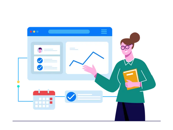 Asignación de tareas y revisión.  Ilustración