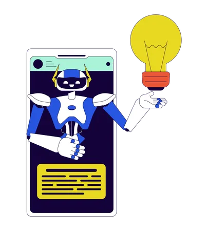 Asistente de ai celular  Ilustración