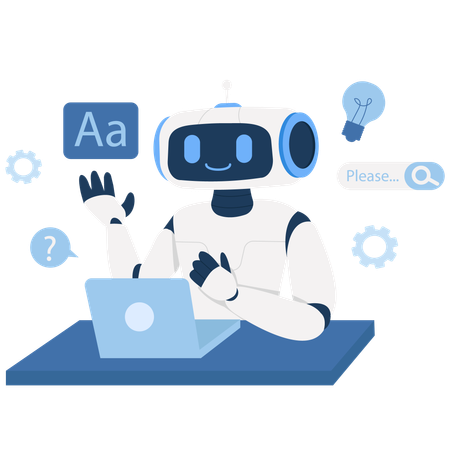 Asistente de escritura de inteligencia artificial  Ilustración