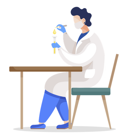 Asistente de laboratorio en laboratorio  Ilustración