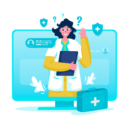 Ask doctor online  Illustration