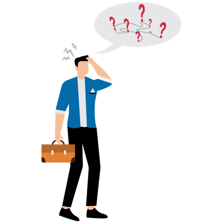Asking business question to find answer or solution  Illustration