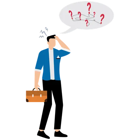 Asking business question to find answer or solution  Illustration