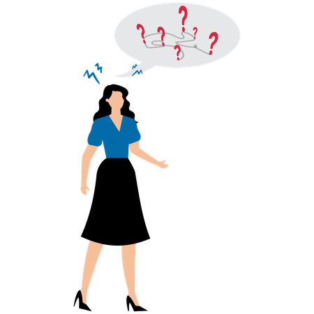 Asking business question to find answer or solution  Illustration