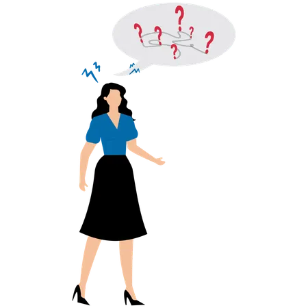 Asking business question to find answer or solution  Illustration
