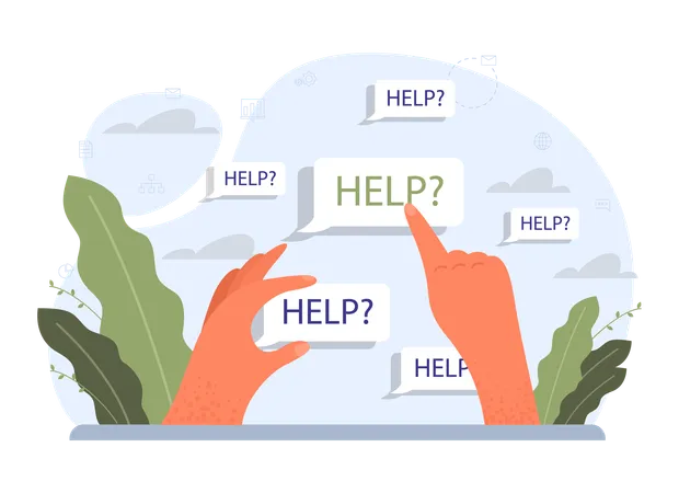 Asking for help  Illustration