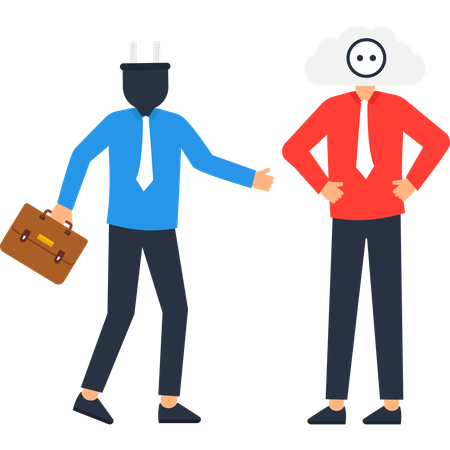 Asociación comercial con Plug and Cloud Person  Ilustración