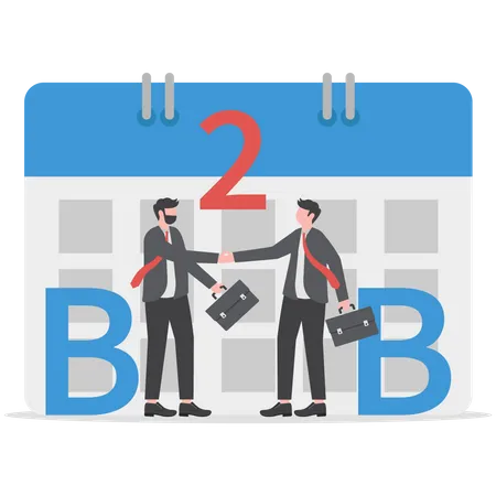 Asociación de empresarios con B2B  Ilustración