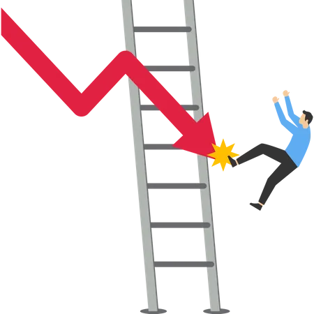 Aspiration businessman falling from stair cases  Illustration