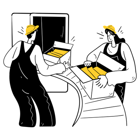 Assembly Line Workers  Illustration