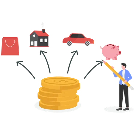 Asset allocation dividing an investment portfolio among different asset categories  Illustration